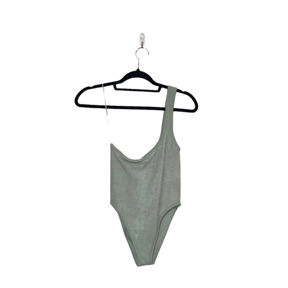 Zara NWT Limitless Contour Collection Mint Green One Sleeve Bodysuit Xsmall - Picture 12 of 12